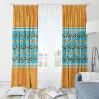 Hawaii Humuhumu Fish Maile Pikake Lei Window Curtain Tribal Tapa Orange Version LT05 - Polynesian Pride