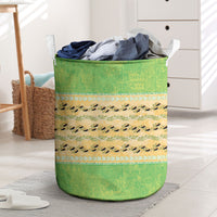 Hawaii Humuhumu Fish Maile Pikake Lei Laundry Basket Tribal Tapa Green Version LT05 Green - Polynesian Pride