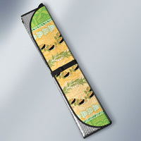 Hawaii Humuhumu Fish Maile Pikake Lei Auto Sun Shade Tribal Tapa Green Version LT05 - Polynesian Pride