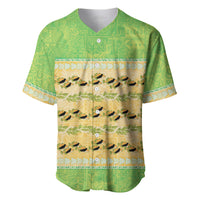 Hawaii Humuhumu Fish Maile Pikake Lei Baseball Jersey Tribal Tapa Green Version LT05 Green - Polynesian Pride