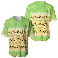 Hawaii Humuhumu Fish Maile Pikake Lei Baseball Jersey Tribal Tapa Green Version LT05 - Polynesian Pride