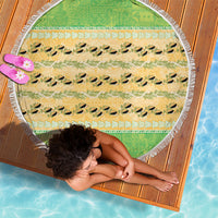 Hawaii Humuhumu Fish Maile Pikake Lei Beach Blanket Tribal Tapa Green Version LT05 - Polynesian Pride