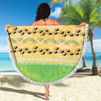 Hawaii Humuhumu Fish Maile Pikake Lei Beach Blanket Tribal Tapa Green Version LT05 - Polynesian Pride