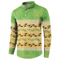 Hawaii Humuhumu Fish Maile Pikake Lei Button Sweatshirt Tribal Tapa Green Version LT05 - Polynesian Pride