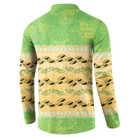 Hawaii Humuhumu Fish Maile Pikake Lei Button Sweatshirt Tribal Tapa Green Version LT05 - Polynesian Pride