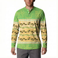 Hawaii Humuhumu Fish Maile Pikake Lei Button Sweatshirt Tribal Tapa Green Version LT05 - Polynesian Pride