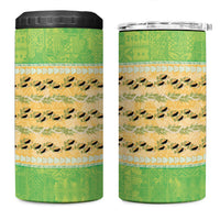 Hawaii Humuhumu Fish Maile Pikake Lei 4 in 1 Can Cooler Tumbler Tribal Tapa Green Version LT05 One Size: 16 oz Green - Polynesian Pride
