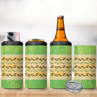 Hawaii Humuhumu Fish Maile Pikake Lei 4 in 1 Can Cooler Tumbler Tribal Tapa Green Version LT05 - Polynesian Pride