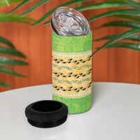 Hawaii Humuhumu Fish Maile Pikake Lei 4 in 1 Can Cooler Tumbler Tribal Tapa Green Version LT05 - Polynesian Pride