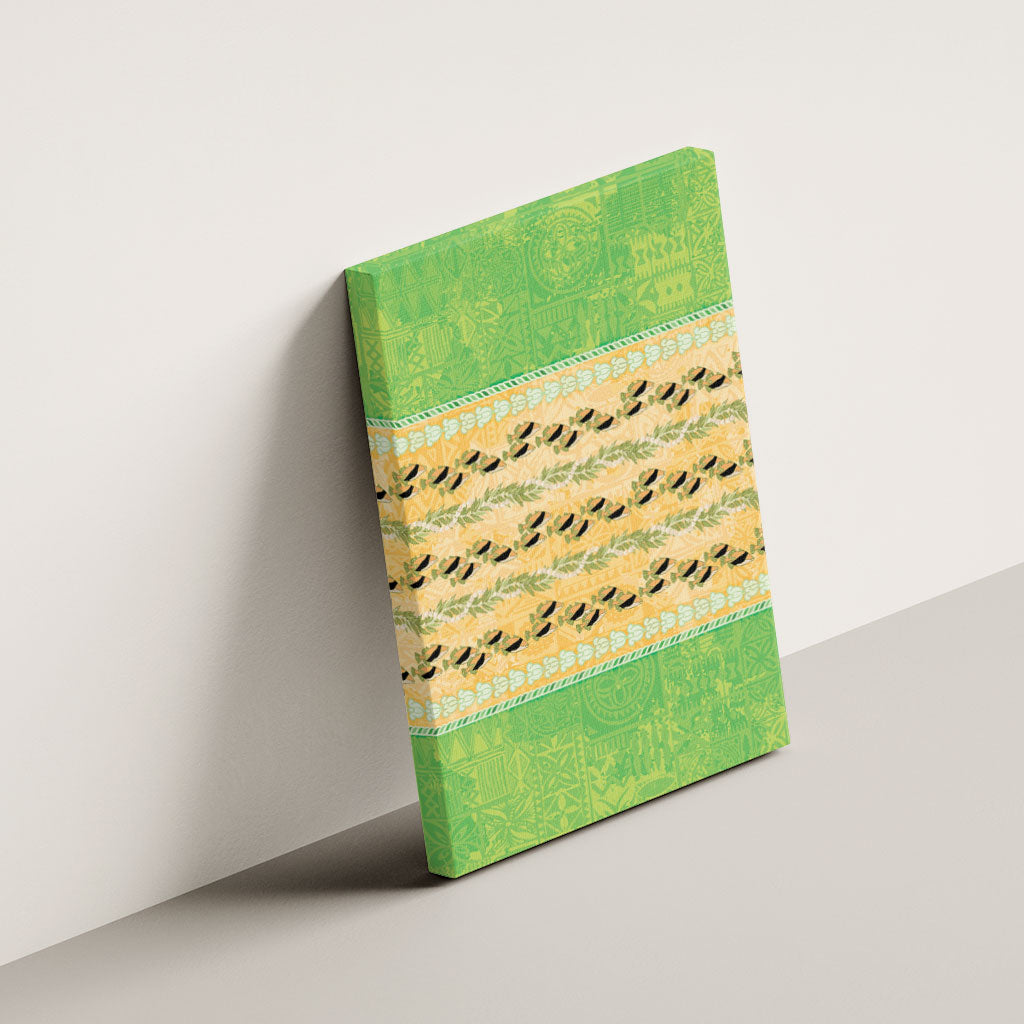 Hawaii Humuhumu Fish Maile Pikake Lei Canvas Wall Art Tribal Tapa Green Version LT05 - Polynesian Pride