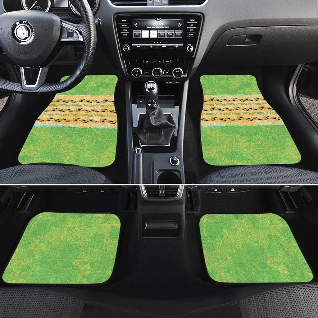 Hawaii Humuhumu Fish Maile Pikake Lei Car Mats Tribal Tapa Green Version LT05 Set 4pcs Green - Polynesian Pride