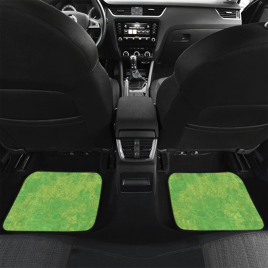 Hawaii Humuhumu Fish Maile Pikake Lei Car Mats Tribal Tapa Green Version LT05 Set 2pcs - Back Green - Polynesian Pride