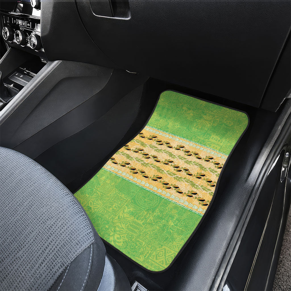 Hawaii Humuhumu Fish Maile Pikake Lei Car Mats Tribal Tapa Green Version LT05 - Polynesian Pride
