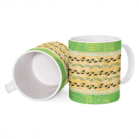 Hawaii Humuhumu Fish Maile Pikake Lei Ceramic Mug Tribal Tapa Green Version LT05 - Polynesian Pride