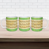 Hawaii Humuhumu Fish Maile Pikake Lei Ceramic Mug Tribal Tapa Green Version LT05 - Polynesian Pride