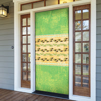 Hawaii Humuhumu Fish Maile Pikake Lei Door Cover Tribal Tapa Green Version LT05 - Polynesian Pride