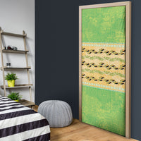 Hawaii Humuhumu Fish Maile Pikake Lei Door Cover Tribal Tapa Green Version LT05 - Polynesian Pride