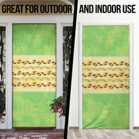 Hawaii Humuhumu Fish Maile Pikake Lei Door Cover Tribal Tapa Green Version LT05 - Polynesian Pride