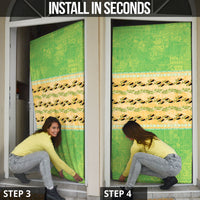 Hawaii Humuhumu Fish Maile Pikake Lei Door Cover Tribal Tapa Green Version LT05 - Polynesian Pride