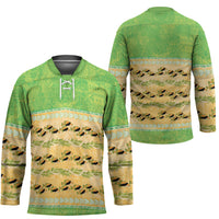 Hawaii Humuhumu Fish Maile Pikake Lei Hockey Jersey Tribal Tapa Green Version LT05 - Polynesian Pride