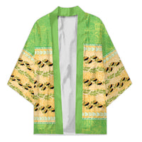 Hawaii Humuhumu Fish Maile Pikake Lei Kimono Tribal Tapa Green Version LT05 Unisex Green - Polynesian Pride