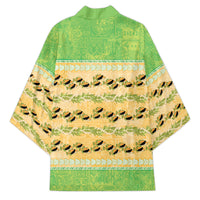 Hawaii Humuhumu Fish Maile Pikake Lei Kimono Tribal Tapa Green Version LT05 - Polynesian Pride