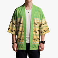 Hawaii Humuhumu Fish Maile Pikake Lei Kimono Tribal Tapa Green Version LT05 - Polynesian Pride