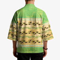 Hawaii Humuhumu Fish Maile Pikake Lei Kimono Tribal Tapa Green Version LT05 - Polynesian Pride