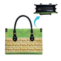 Hawaii Humuhumu Fish Maile Pikake Lei Leather Bag Tribal Tapa Green Version LT05 - Polynesian Pride