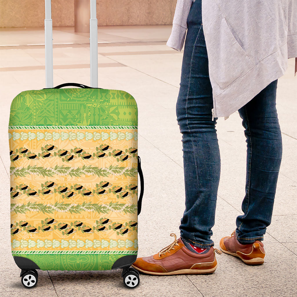 Hawaii Humuhumu Fish Maile Pikake Lei Luggage Cover Tribal Tapa Green Version LT05 Green - Polynesian Pride