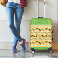 Hawaii Humuhumu Fish Maile Pikake Lei Luggage Cover Tribal Tapa Green Version LT05 - Polynesian Pride