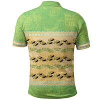 Hawaii Humuhumu Fish Maile Pikake Lei Polo Shirt Tribal Tapa Green Version LT05 - Polynesian Pride