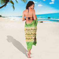 Hawaii Humuhumu Fish Maile Pikake Lei Sarong Tribal Tapa Green Version LT05 - Polynesian Pride