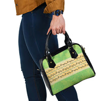 Hawaii Humuhumu Fish Maile Pikake Lei Shoulder Handbag Tribal Tapa Green Version LT05 - Polynesian Pride