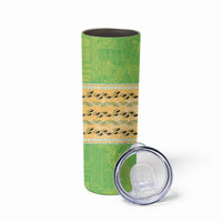 Hawaii Humuhumu Fish Maile Pikake Lei Skinny Tumbler Tribal Tapa Green Version LT05 - Polynesian Pride