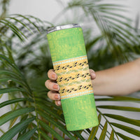 Hawaii Humuhumu Fish Maile Pikake Lei Skinny Tumbler Tribal Tapa Green Version LT05 - Polynesian Pride