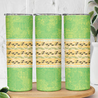 Hawaii Humuhumu Fish Maile Pikake Lei Skinny Tumbler Tribal Tapa Green Version LT05 - Polynesian Pride