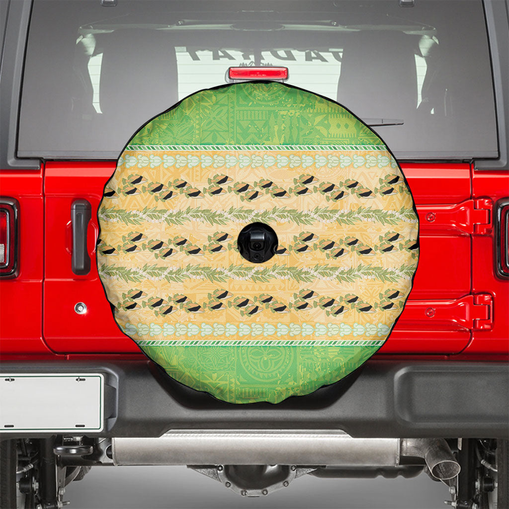 Hawaii Humuhumu Fish Maile Pikake Lei Spare Tire Cover Tribal Tapa Green Version LT05 - Polynesian Pride