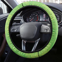 Hawaii Humuhumu Fish Maile Pikake Lei Steering Wheel Cover Tribal Tapa Green Version LT05 - Polynesian Pride