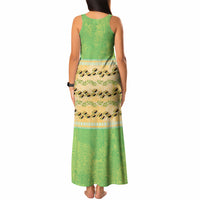Hawaii Humuhumu Fish Maile Pikake Lei Tank Maxi Dress Tribal Tapa Green Version LT05 - Polynesian Pride