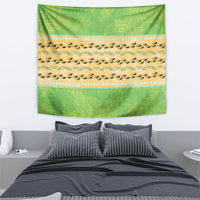 Hawaii Humuhumu Fish Maile Pikake Lei Tapestry Tribal Tapa Green Version LT05 - Polynesian Pride