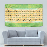 Hawaii Humuhumu Fish Maile Pikake Lei Tapestry Tribal Tapa Green Version LT05 - Polynesian Pride