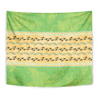 Hawaii Humuhumu Fish Maile Pikake Lei Tapestry Tribal Tapa Green Version LT05 - Polynesian Pride