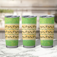 Hawaii Humuhumu Fish Maile Pikake Lei Tumbler Cup Tribal Tapa Green Version LT05 - Polynesian Pride