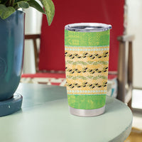 Hawaii Humuhumu Fish Maile Pikake Lei Tumbler Cup Tribal Tapa Green Version LT05 - Polynesian Pride