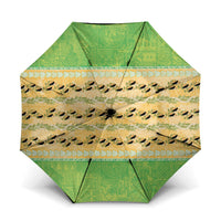 Hawaii Humuhumu Fish Maile Pikake Lei Umbrella Tribal Tapa Green Version LT05 One Size Folded 11.42 inch Opened Diameter 37.4 inch Green - Polynesian Pride