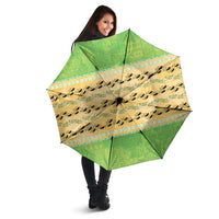 Hawaii Humuhumu Fish Maile Pikake Lei Umbrella Tribal Tapa Green Version LT05 - Polynesian Pride