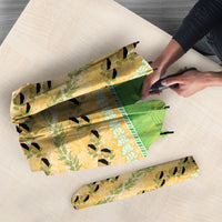 Hawaii Humuhumu Fish Maile Pikake Lei Umbrella Tribal Tapa Green Version LT05 - Polynesian Pride