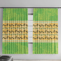 Hawaii Humuhumu Fish Maile Pikake Lei Window Curtain Tribal Tapa Green Version LT05 With Hooks Green - Polynesian Pride