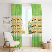 Hawaii Humuhumu Fish Maile Pikake Lei Window Curtain Tribal Tapa Green Version LT05 - Polynesian Pride